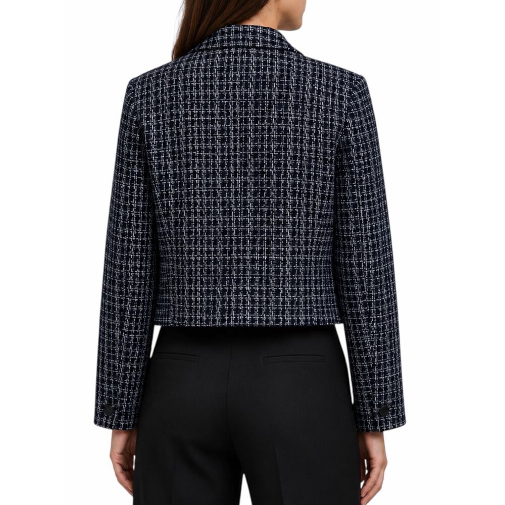 Rag & Bone Elvy Tweed Double Breasted Blazer Jacket Navy Size 12 - Picture 2 of 11